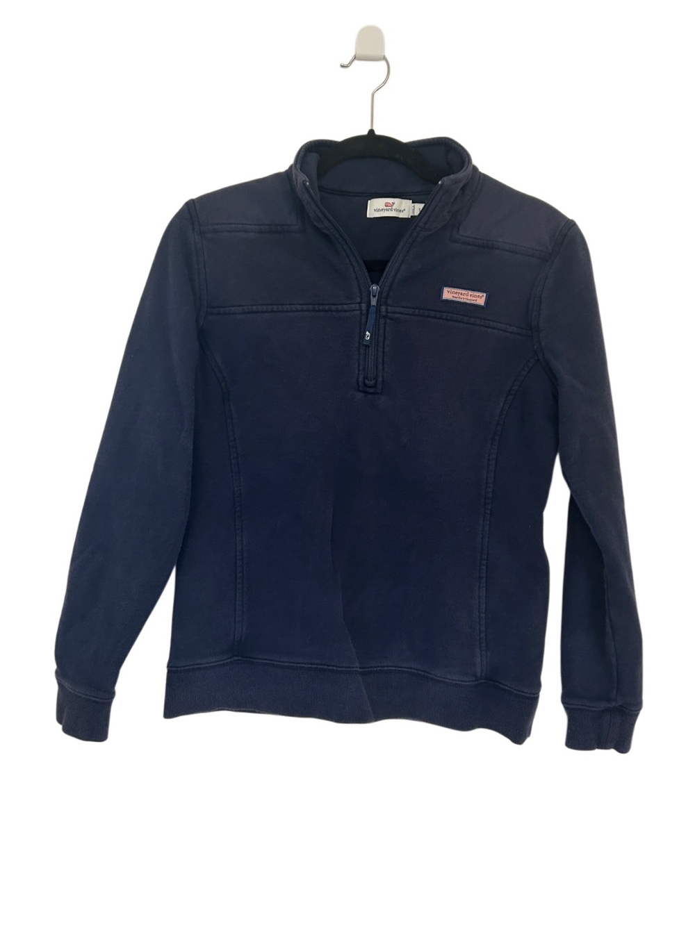 Vineyard Vines Cotton Navy Quarter-Zip Pullover